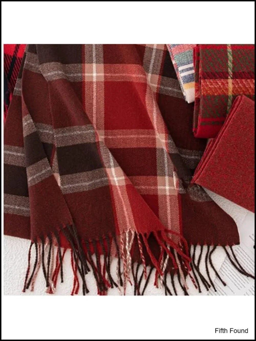 Tartan Plaid Scarf Soft Polyester Blend 78x14 Inch Tassel Unisex Winter Wrap